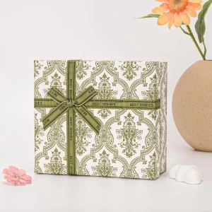 1 caja de regalo de papel, caja de embalaje de regalo con decoración de lazo