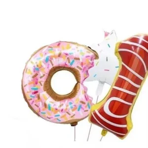 1 juego de globos de aluminio con forma de número de caramelo