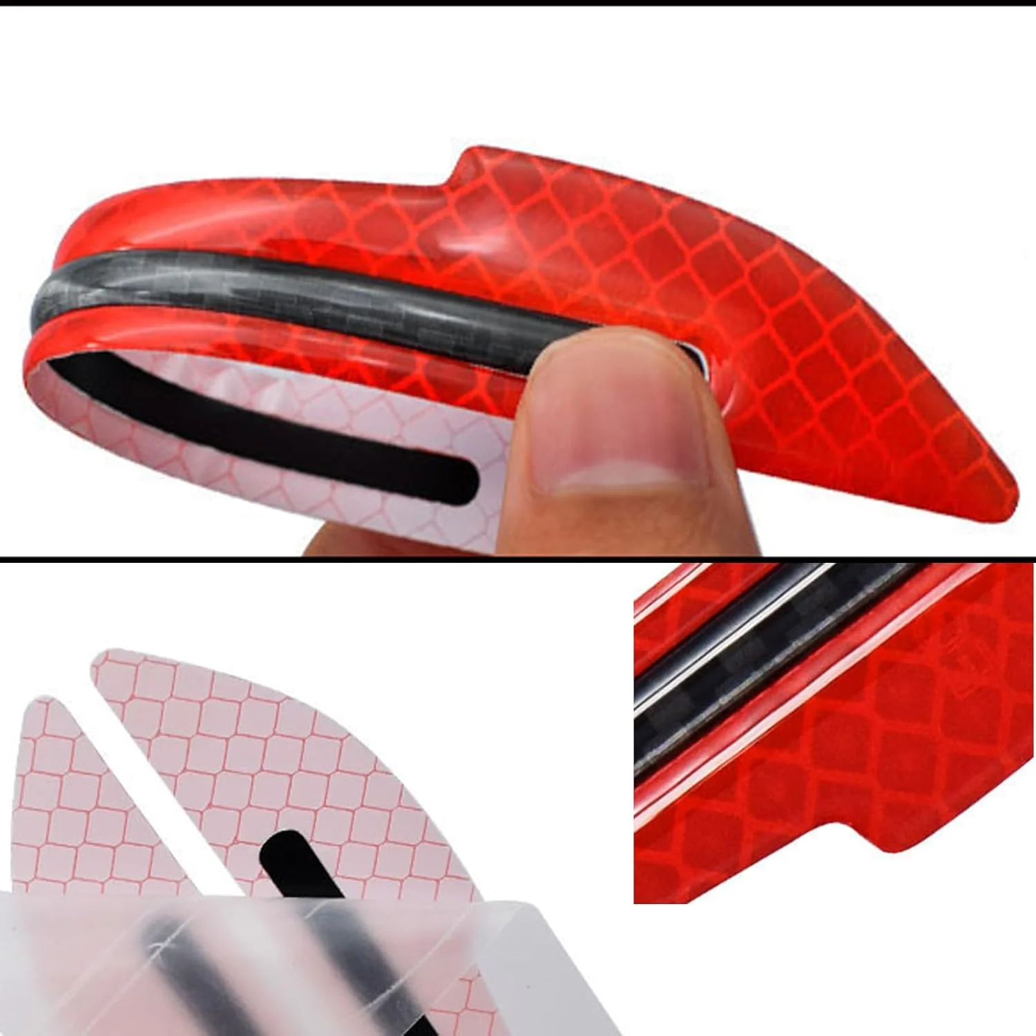 1 par de calcomanías de advertencia para espejo de automóvil, tiras reflectantes de advertencia de seguridad anticolisión - Imagen 6