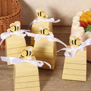 10 cajas de papel para regalo con temática de abejas