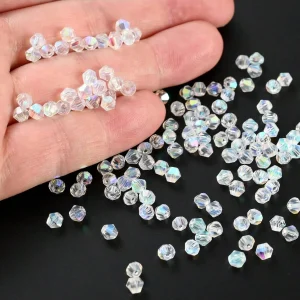 100 piezas Bicone cuentas de cristal de 4 mm cuentas de cristal facetadas