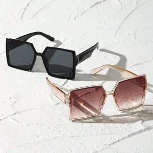 2 gafas de moda con montura cuadrada de gran tamaño