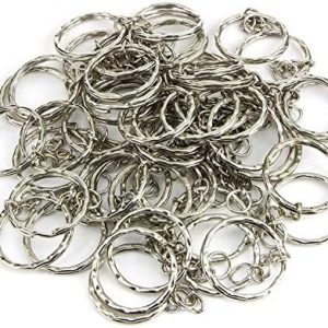 50 piezas de llaveros de metal para hacer joyas, llaveros con anilla de salto abierta de 25 mm