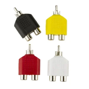 Adaptador de enchufe macho a 2 hembras para longitud de cable extendida-paquete de 4