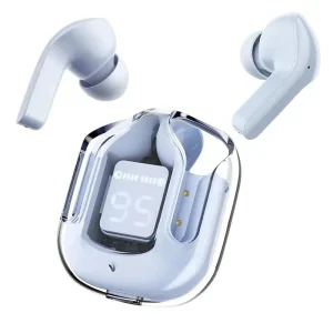 Auriculares intrauditivos inalámbricos con pantalla LED RG TWS, transparentes y con Bluetooth