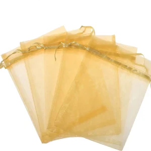 Bolsas de Organza transparente, bolsas con cordón para joyería o dulces