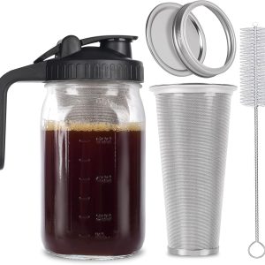 Cafetera helada en tarro Mason Cold Brew de vidrio
