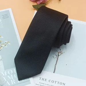 Corbata negra para hombre 6CM estrecha estrecha