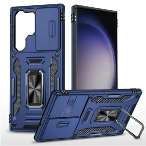 Diseñado para Sam S23 ULTRA Funda híbrida con soporte de anillo giratorio a prueba de golpes