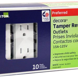 Leviton T5325-WMP 15 Amp 125 V resistente receptáculo dúplex Decora