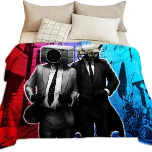 Manta de forro polar con estampado de TVman Cameraman, manta de siesta para cama, hogar, sofá, 24" X 40"