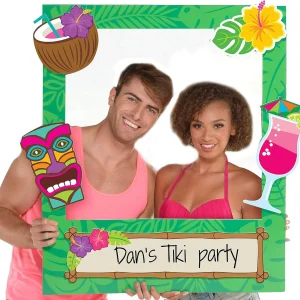 Marco de fotos gigante personalizable Tiki multicolor, 35 x 30 pulgadas (paquete de 15)