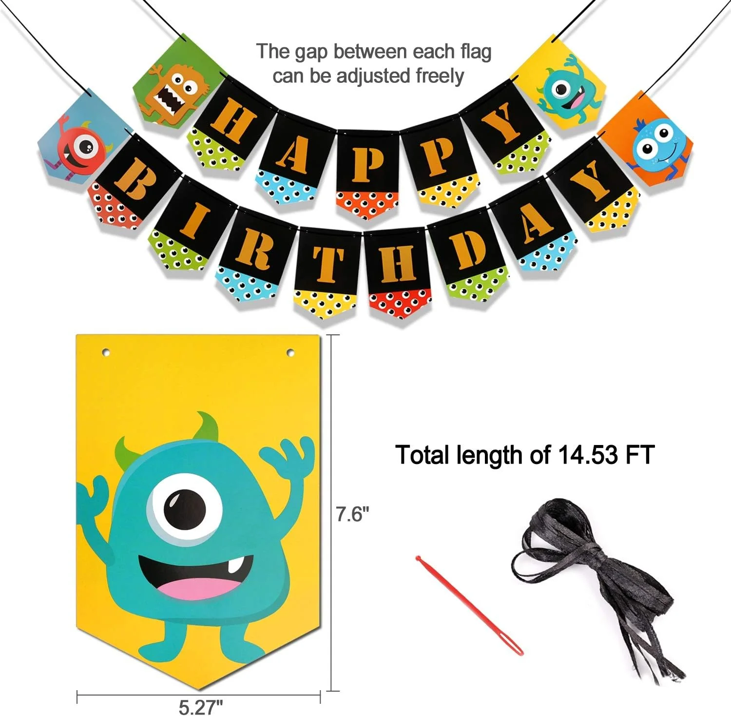 Monster Bash Decoraciones para fiesta de cumpleaños de y pancarta colgante, al azar - Imagen 2