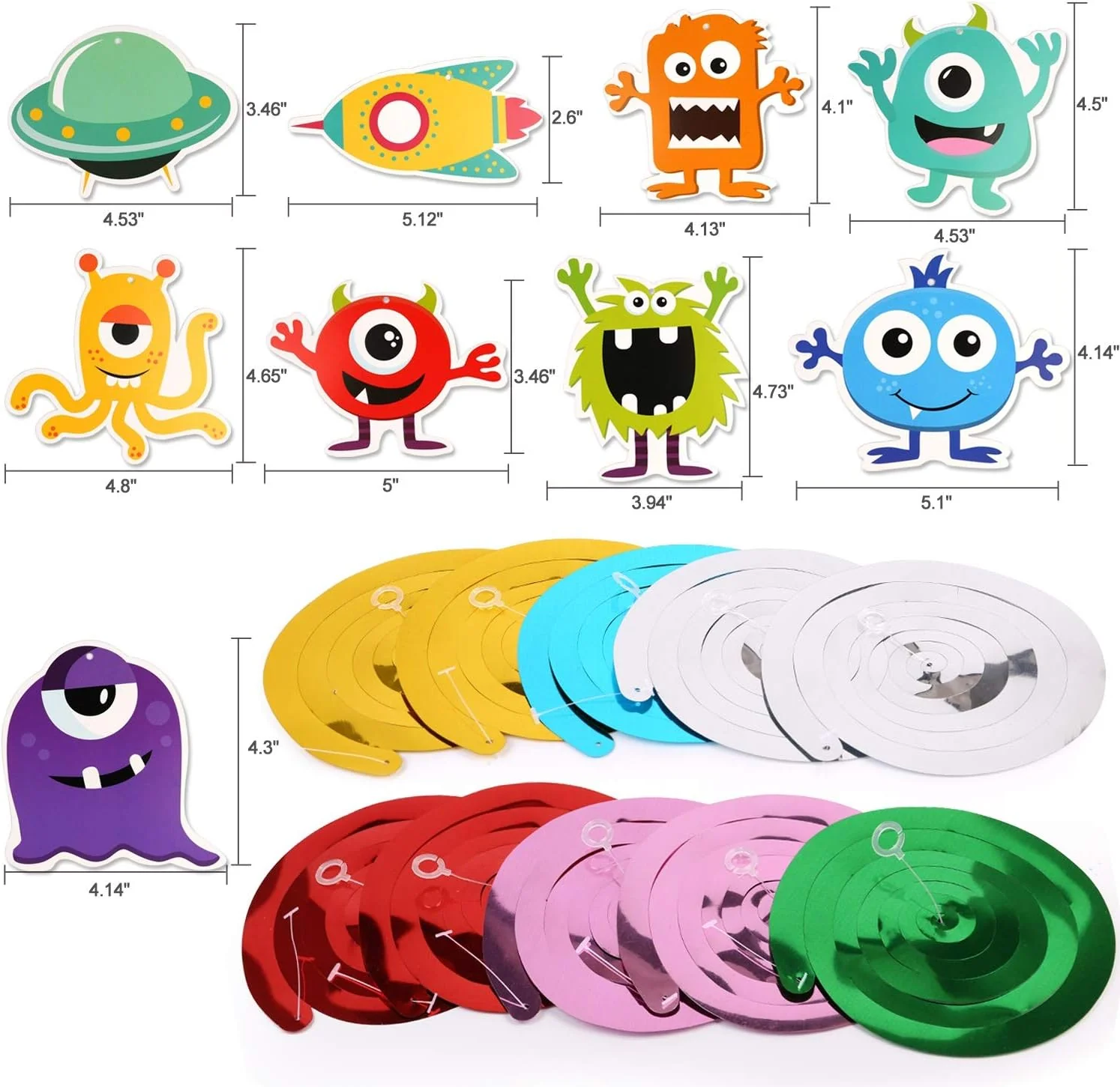 Monster Bash Decoraciones para fiesta de cumpleaños de y pancarta colgante, al azar - Imagen 3