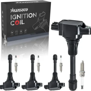 RANSOTO Bobina de encendido y bujía de iridio compatible con Nissan Altima Cube Rogue