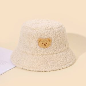 SHEIN Sombrero con oso de dibujos animados de patchwork