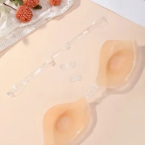 Shein Sujetador adhesivo con cubre pezones sólido y correa