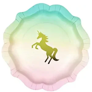 Talking Tables - Juego de 12 platos de papel para fiesta de unicornio